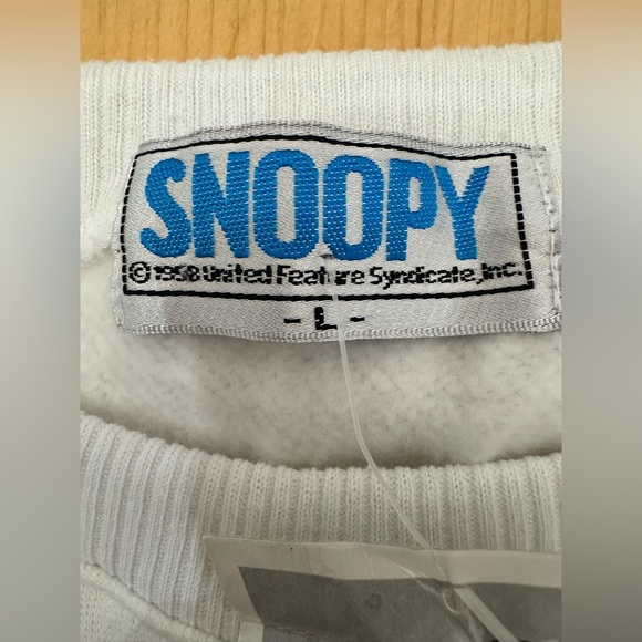 Rare NWT Vintage 90’s Peanuts Snoopy WoodStock Crewneck Cartoon Sweatshirt L - Picture 5 of 9